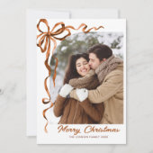 フェスティバルクリスマスベージュボホーリボン5写真 シーズンカード (正面)
