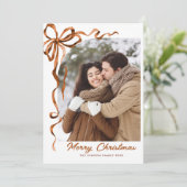 フェスティバルクリスマスベージュボホーリボン5写真 シーズンカード (スタンド正面)