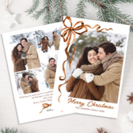 フェスティバルクリスマスベージュボホーリボン5写真 シーズンカード