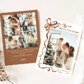 フェスティバルクリスマスベージュボホーリボン5写真 シーズンカード