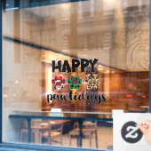 フェスティバルクリスマスペットショップのワードアート ウィンドウサイン (カフェ窓)