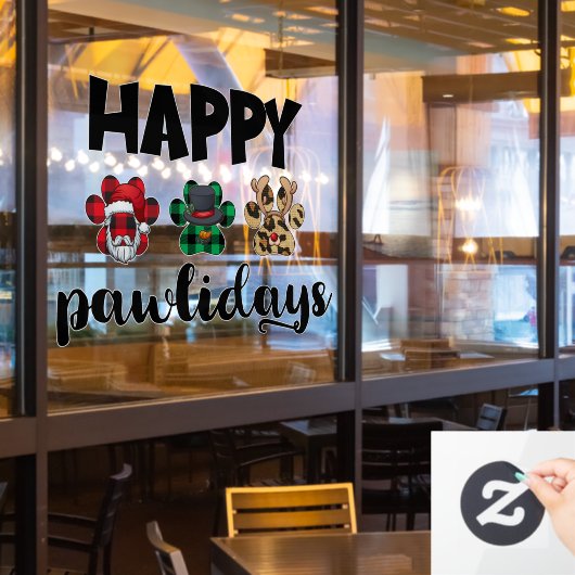 フェスティバルクリスマスペットショップのワードアート ウィンドウサイン (レストラン窓)