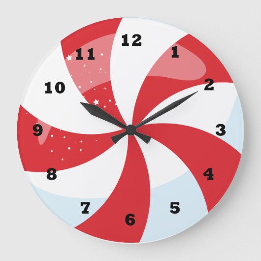 フェスティバルクリスマスペパーミントホリデー ラージ壁時計 (正面)