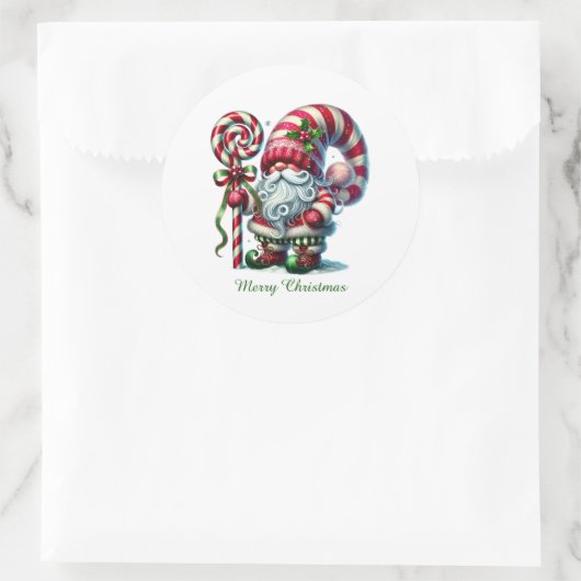 フェスティバルクリスマスペパーミント格言 ラウンドシール (バッグ)