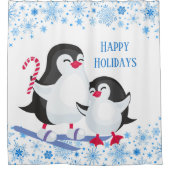 フェスティバルクリスマスペンギンズホリデイ シャワーカーテン (正面)