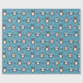 フェスティバルクリスマスペンギン愛好家タイルパーティー ラッピングペーパー (フラット)