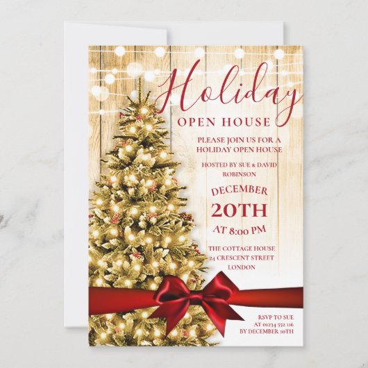 フェスティバルクリスマスホリデイオープンハウスライト 招待状 (正面)