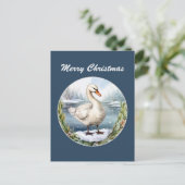 フェスティバルクリスマスホリデーウォーターカラースワン シーズンポストカード (スタンド正面)