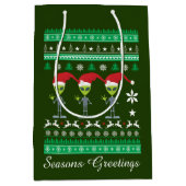 フェスティバルクリスマスホリデーエイリアン ミディアムペーパーバッグ (正面)