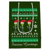 フェスティバルクリスマスホリデーエイリアン ミディアムペーパーバッグ (裏面)