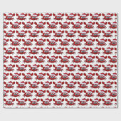 フェスティバルクリスマスホリデーカニタイルパーティー ラッピングペーパー (フラット)