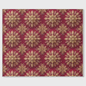 フェスティバルクリスマスホリデーゴールデンスノーフレーク ラッピングペーパー (フラット)