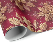 フェスティバルクリスマスホリデーゴールデンスノーフレーク ラッピングペーパー (ロールコーナー)