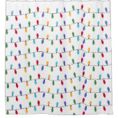 フェスティバルクリスマスホリデーストリングライト シャワーカーテン (正面)