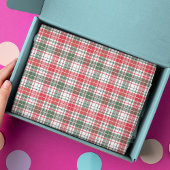 フェスティバルクリスマスホリデータータンチェックレッドグリーンパターン 薄葉紙