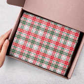 フェスティバルクリスマスホリデータータンチェックレッドグリーンパターン 薄葉紙