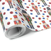 フェスティバルクリスマスホリデーナツクラッカータイル模様 ラッピングペーパー (ロールコーナー)