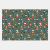 フェスティバルクリスマスホリデーナツクラッカータイル ラッピングペーパーシート (正面3)