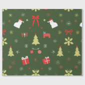フェスティバルクリスマスホリデーパターン ラッピングペーパー (フラット)
