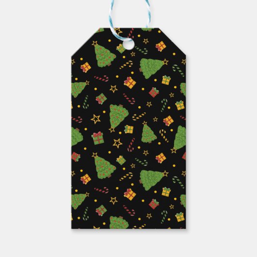 フェスティバルクリスマスホリデープリント ギフトタグ (正面)