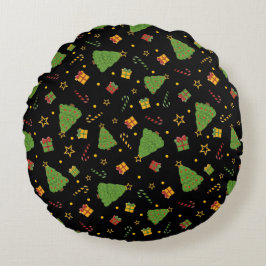 フェスティバルクリスマスホリデープリント ラウンドクッション