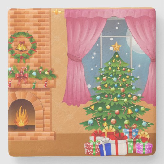 フェスティバルクリスマスホリデーホーム ストーンコースター (正面)