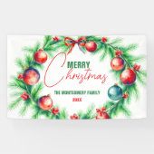 フェスティバルクリスマスホリデーリース紙ランチョンマット 横断幕 (横)