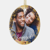 フェスティバルクリスマスホリデー婚約した写真 セラミックオーナメント (右)