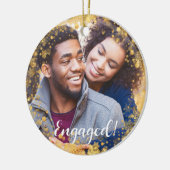 フェスティバルクリスマスホリデー婚約した写真 セラミックオーナメント (左)