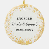 フェスティバルクリスマスホリデー婚約した写真 セラミックオーナメント (裏面)