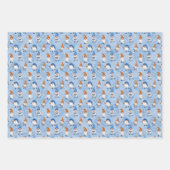 フェスティバルクリスマスホリデー格言タイル模様 ラッピングペーパーシート (正面3)