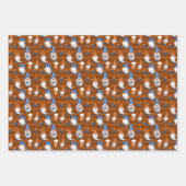 フェスティバルクリスマスホリデー格言タイル模様 ラッピングペーパーシート (正面2)