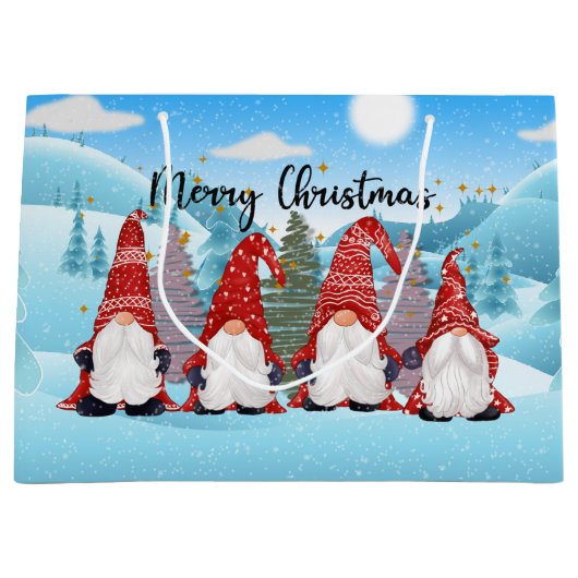 フェスティバルクリスマスホリデー格言 ラージペーパーバッグ (正面)