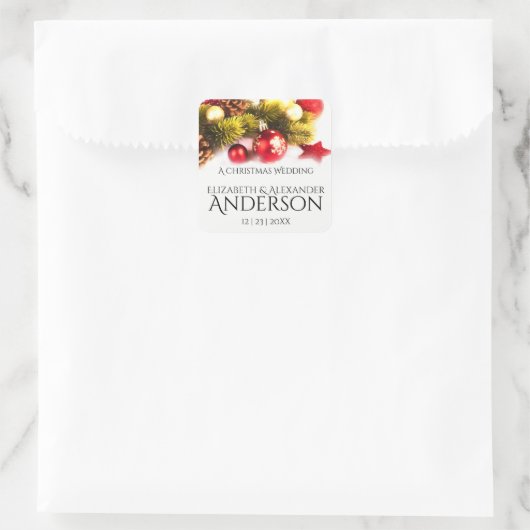 フェスティバルクリスマスホリデー結婚式用シール スクエアシール (バッグ)