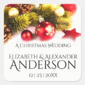 フェスティバルクリスマスホリデー結婚式用シール スクエアシール (正面)