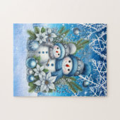 フェスティバルクリスマスホリデー雪だるま ジグソーパズル (横)