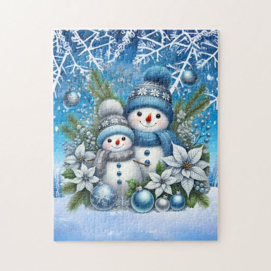 フェスティバルクリスマスホリデー雪だるま ジグソーパズル (縦)