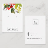 フェスティバルクリスマスホリーベリースタッドイヤリングディスプレイ 名刺 (正面/裏面)