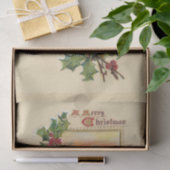 フェスティバルクリスマスホリー素朴と冬のシーン 薄葉紙 (ギフト)
