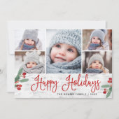 フェスティバルクリスマスホリー素朴ベリー5枚の写真 シーズンカード (正面)