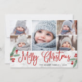 フェスティバルクリスマスホリー素朴ベリー5枚の写真 シーズンカード (正面)