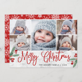 フェスティバルクリスマスホリー素朴ベリー5枚の写真 シーズンカード