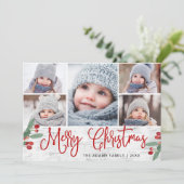 フェスティバルクリスマスホリー素朴ベリー5枚の写真 シーズンカード (スタンド正面)