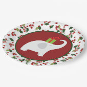 フェスティバルクリスマスホワイトエレファントパーティー ペーパープレート (アングル)