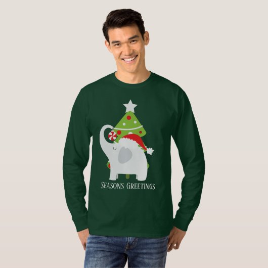 フェスティバルクリスマスホワイトエレファント追加文字 Tシャツ (正面フル)