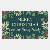 フェスティバルクリスマスボタニカルベリーファミリー名 長方形シール (正面)