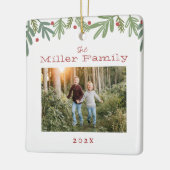 フェスティバルクリスマスボタニカルホリデーカードセラミック セラミックオーナメント (左)