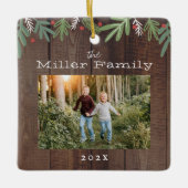 フェスティバルクリスマスボタニカルホリデーカード セラミックオーナメント (正面)