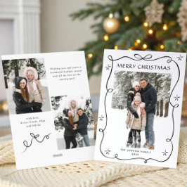 フェスティバルクリスマスボホブラックボウリボン3写真 シーズンカード