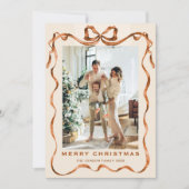 フェスティバルクリスマスボホベージュリボン2写真 シーズンカード (正面)